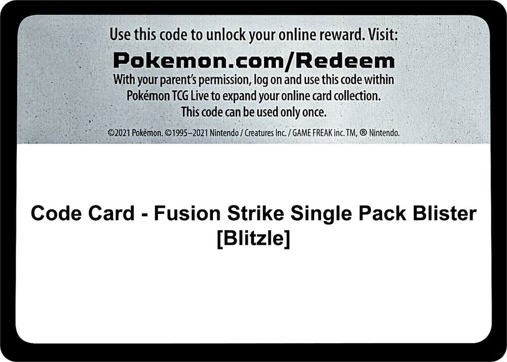 Code Card - Fusion Strike Single Pack Blister [Blitzle]