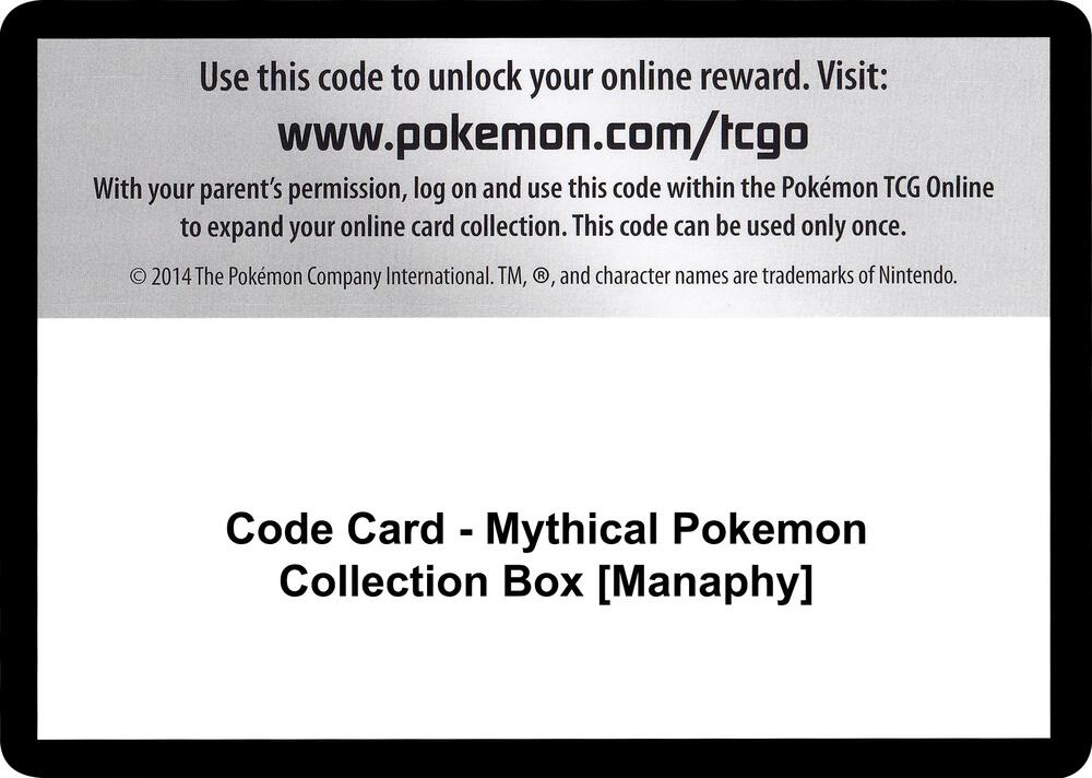 Code Card - Mythical Pokemon Collection Box [Manaphy]