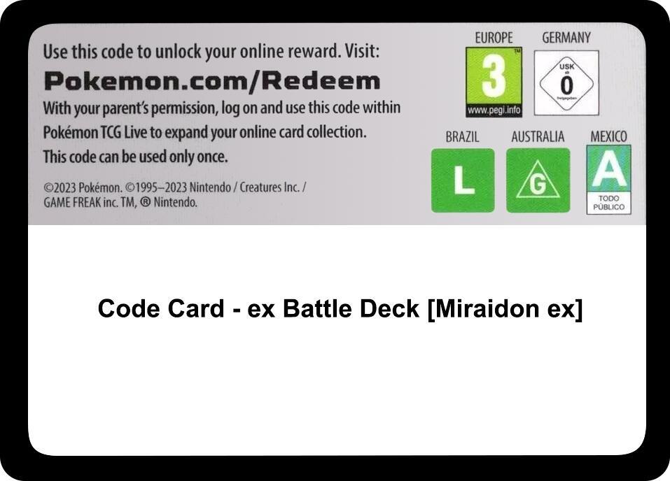Code Card - ex Battle Deck [Miraidon ex]