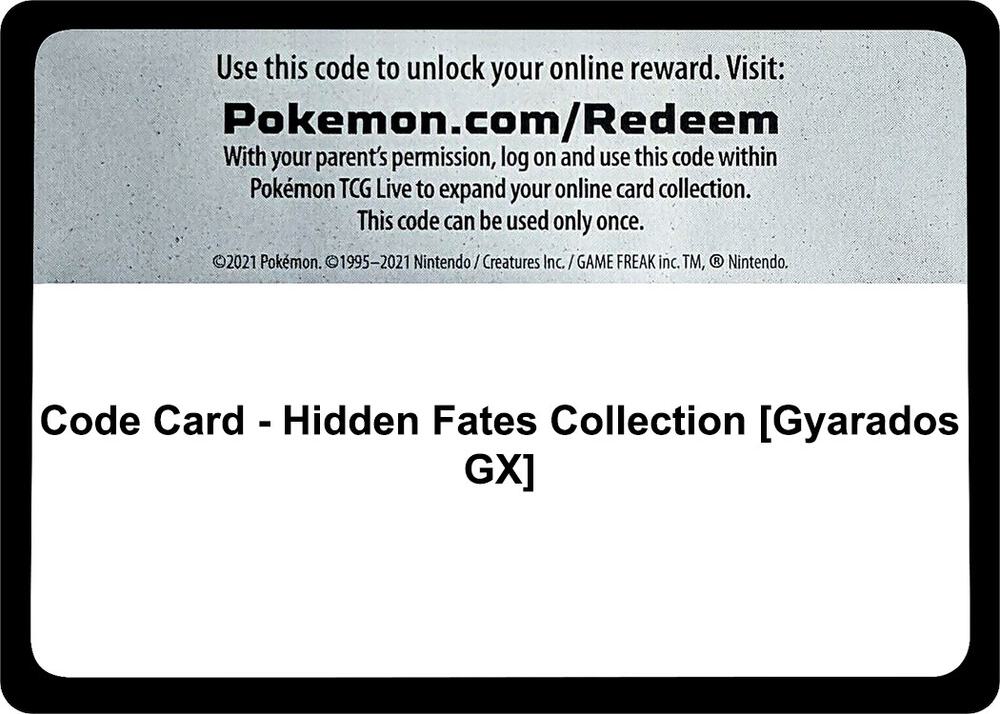 Code Card - Hidden Fates Collection [Gyarados GX]