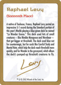 2002 Raphael Levy Biography Card