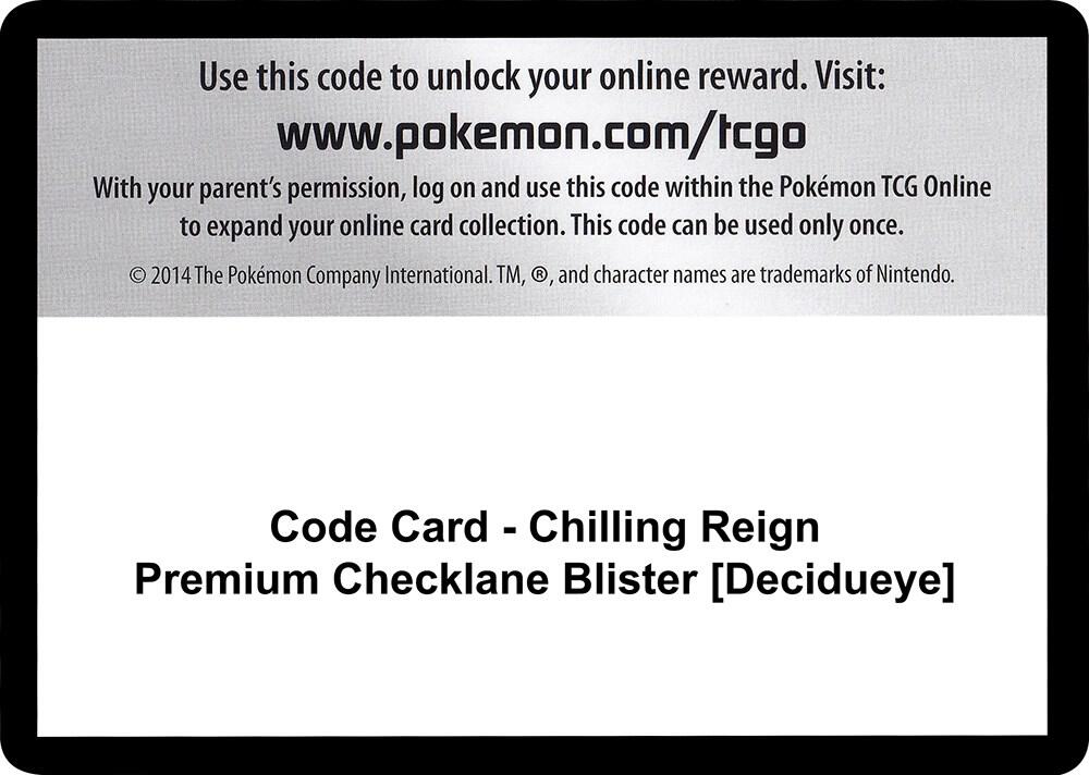 Code Card - Chilling Reign Premium Checklane Blister [Decidueye]