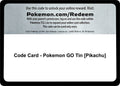 Code Card - Pokemon GO Tin [Pikachu]