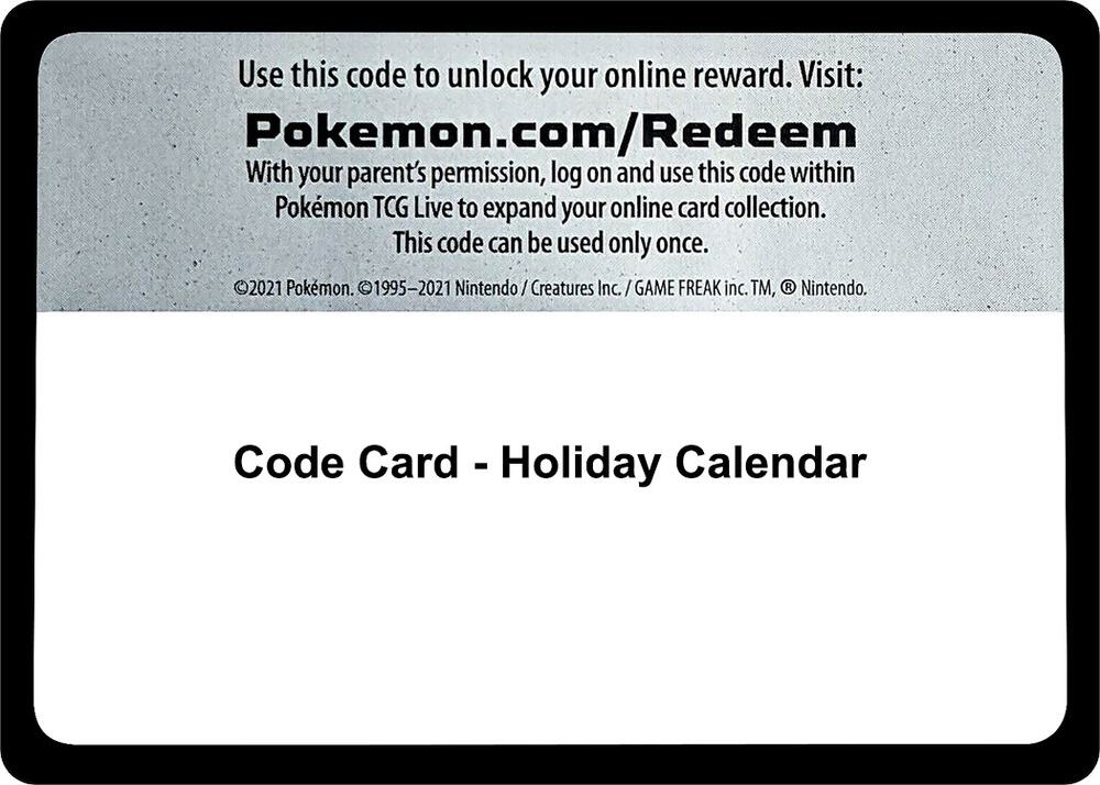 Code Card - Holiday Calendar