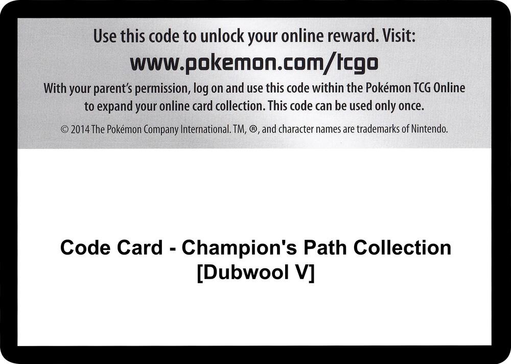 Code Card - Champion's Path Collection [Dubwool V]