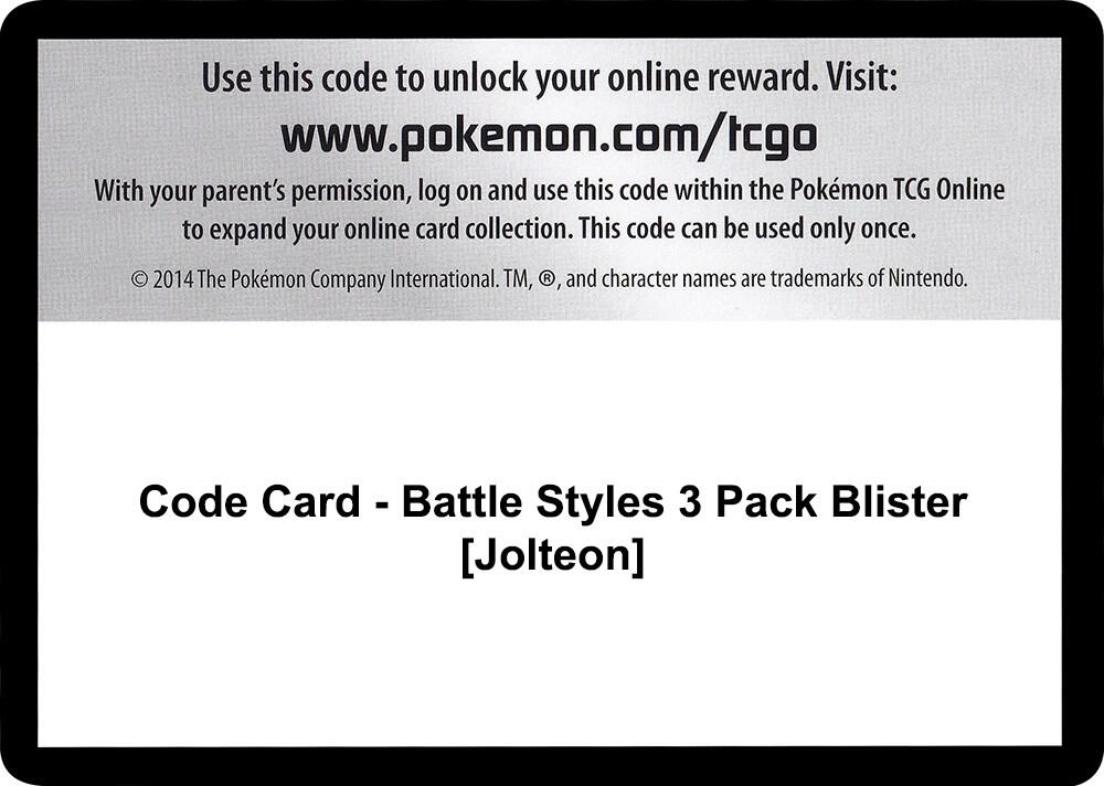Code Card - Battle Styles 3 Pack Blister [Jolteon]