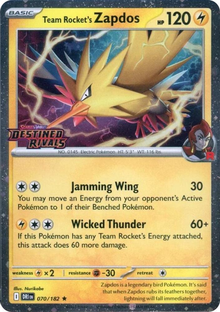 Team Rocket's Zapdos (Destined Rivals Stamp)