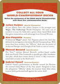 2004 World Championship Advertisement Card