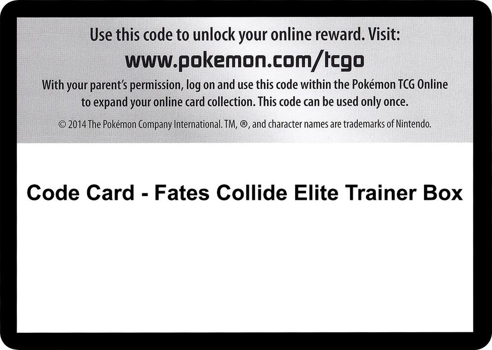 Code Card - Fates Collide Elite Trainer Box