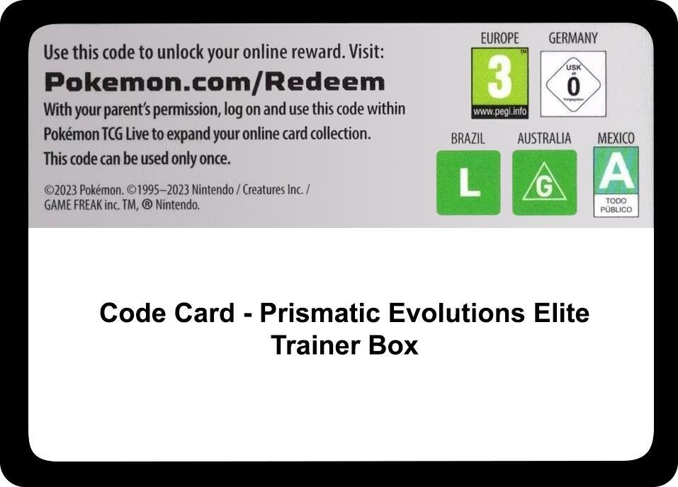Code Card - Prismatic Evolutions Elite Trainer Box