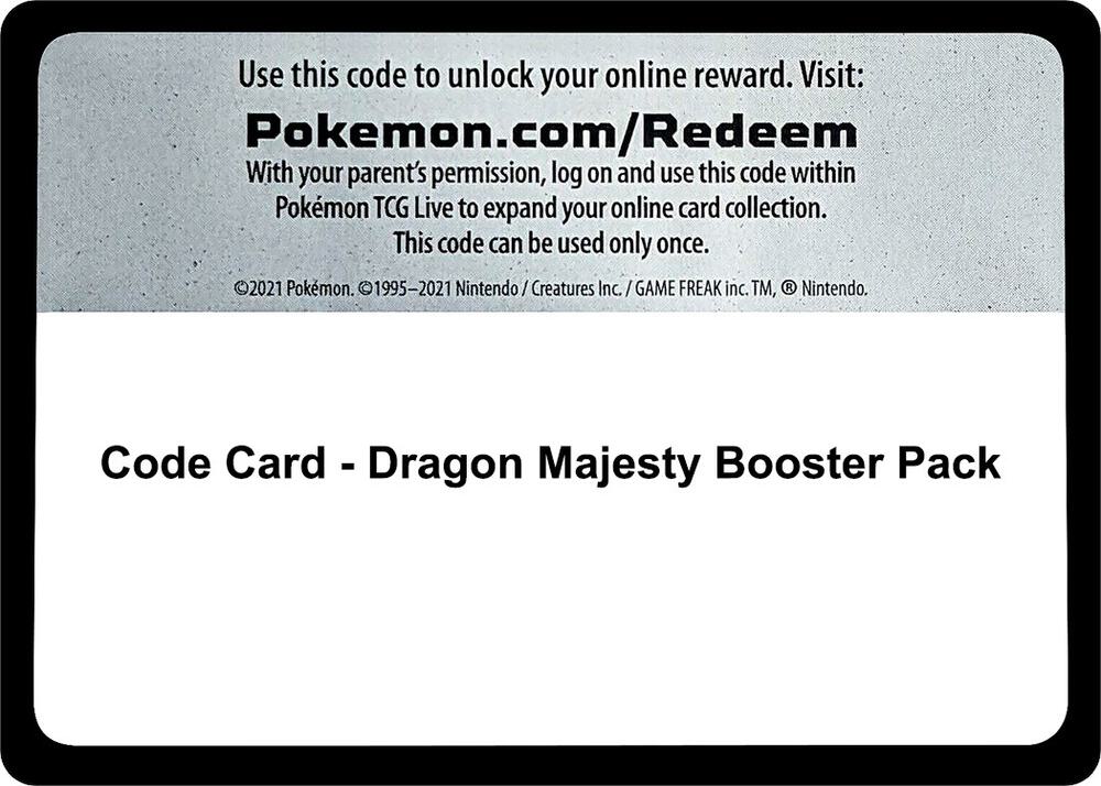 Code Card - Dragon Majesty Booster Pack