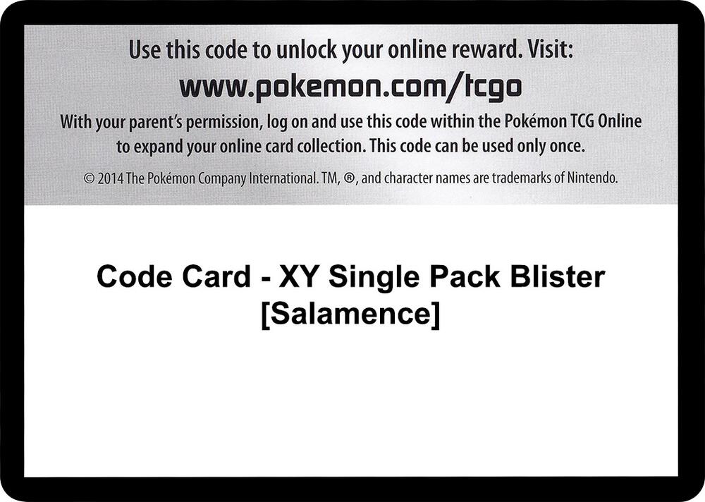 Code Card - XY Single Pack Blister [Salamence]