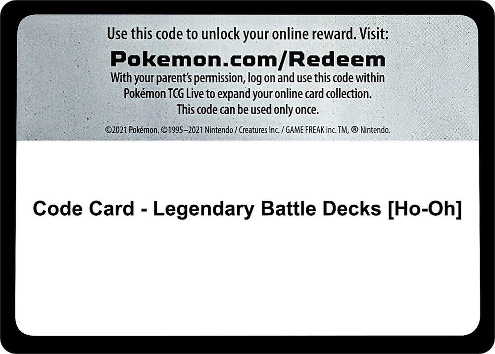 Code Card - Legendary Battle Decks [Ho-Oh]