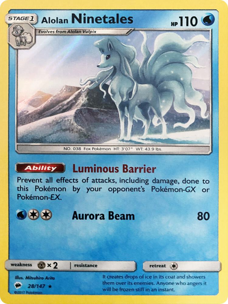 Alolan Ninetales - 28/147 (Water Web Holo)