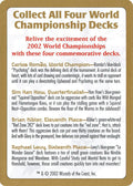 2002 World Championship Advertisement Card